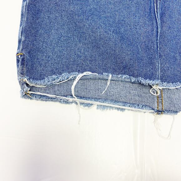 Distressed Jean Skirt H&M Womens Cut Off Blue Denim Size 6 - Picture 4 of 12